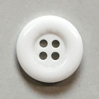 BL-455 Polished White 4-Hole Lab or Chef Coat Button, 3/4" - Priced per Dozen